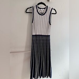 Jason Wu Striped Navy and White Sleeveless Dress Size Medium